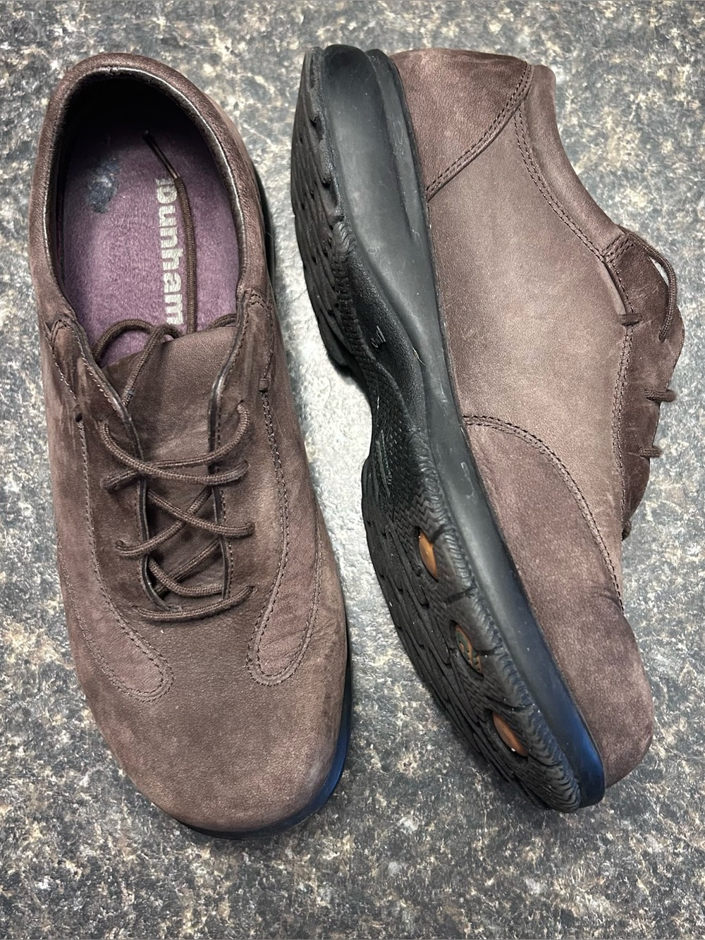 Dunham Shoes Mens Brighton Brown Nubuck Leather Comfort Walking Lace up Size 8 D